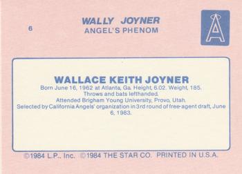 1986 Star Wally Joyner #6 Wally Joyner Back