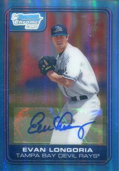 2013 Bowman - Blue Sapphire Refractor Rookie Reprints Autographs #DP66 Evan Longoria Front