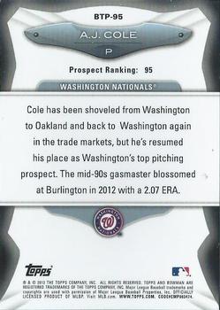 2013 Bowman - Top 100 Prospects #BTP-95 A.J. Cole Back