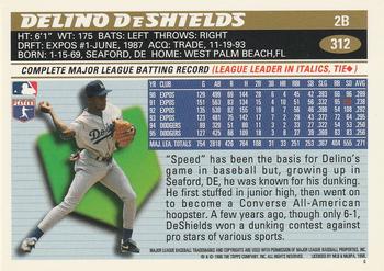 1996 Topps #312 Delino DeShields Back