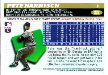 1996 Topps #333 Pete Harnisch Back