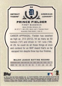 2013 Topps Museum Collection - Copper #54 Prince Fielder Back