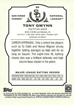 2013 Topps Museum Collection - Copper #99 Tony Gwynn Back