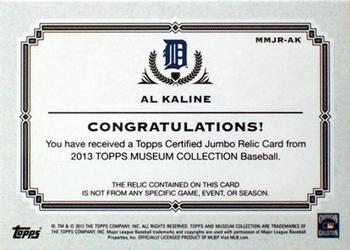 2013 Topps Museum Collection - Momentous Material Jumbo Relics Silver Rainbow #MMJR-AK Al Kaline Back
