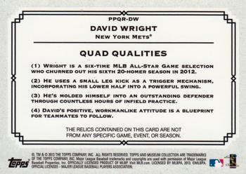 2013 Topps Museum Collection - Primary Pieces Quad Relics #PPQR-DW David Wright Back