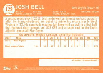 2013 Topps Heritage Minor League #129 Josh Bell Back