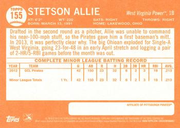 2013 Topps Heritage Minor League #155 Stetson Allie Back