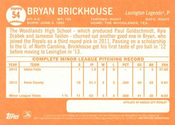 2013 Topps Heritage Minor League #54 Bryan Brickhouse Back