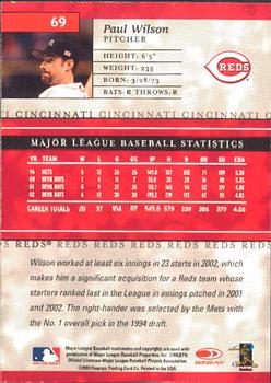 2003 Donruss Elite #69 Paul Wilson Back