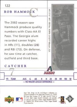 2003 Upper Deck Game Face #122 Robby Hammock Back