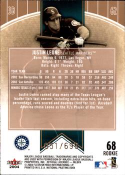 2004 Fleer National Pastime #68 Justin Leone Back