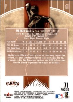 2004 Fleer National Pastime #71 Merkin Valdez Back