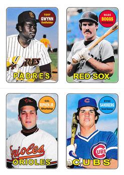 2013 Topps Archives - 1969 4-in-1 Sticker #69S-GBRS Tony Gwynn / Wade Boggs / Cal Ripken Jr. / Ryne Sandberg Front