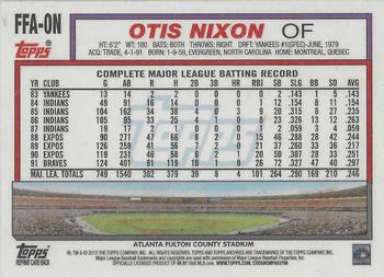 2013 Topps Archives - Fan Favorites Autographs #FFA-ON Otis Nixon Back