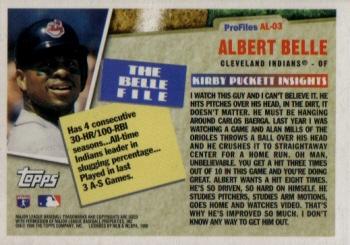 1996 Topps - Profiles by Kirby Puckett AL #AL-03 Albert Belle Back
