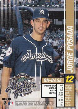 2002 MLB Showdown All-Star Game #016 Jorge Posada Front