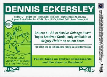 2013 Topps Archives Chicago Cubs #CUBS-43 Dennis Eckersley Back