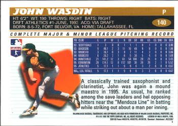 1996 Topps Chrome #140 John Wasdin Back