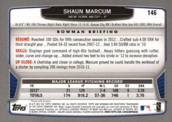 2013 Bowman - Silver Ice #146 Shaun Marcum Back