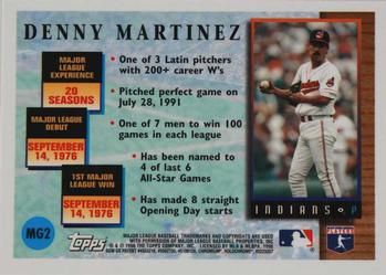 1996 Topps Chrome - Masters of the Game #MG2 Dennis Martinez Back