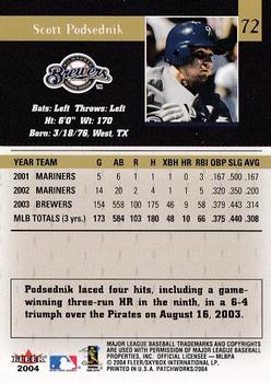 2004 Fleer Patchworks #72 Scott Podsednik Back