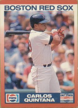 1990 Score Pepsi Boston Red Sox #15 Carlos Quintana Front