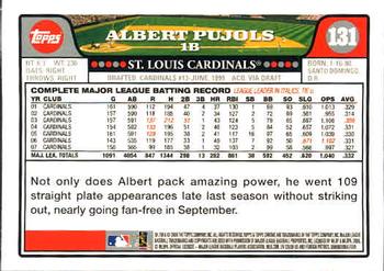 2008 Topps Chrome #131 Albert Pujols Back