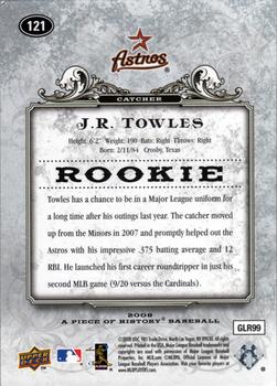 2008 Upper Deck A Piece of History #121 J.R. Towles Back