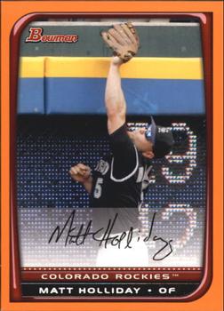 2008 Bowman - Orange #105 Matt Holliday Front