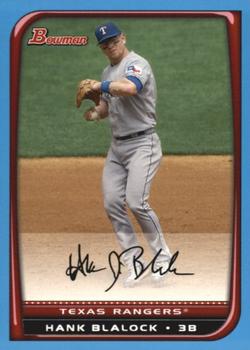 2008 Bowman - Blue #169 Hank Blalock Front