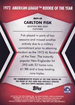 2013 Topps - Rookie of the Year Award Winners Trophy #ROY-CF Carlton Fisk Back