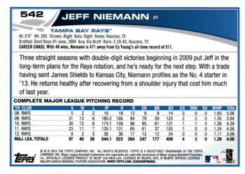 2013 Topps - Silver Slate Blue Sparkle #542 Jeff Niemann Back