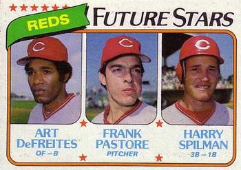 1980 Topps #677 Reds Future Stars (Art DeFreites / Frank Pastore / Harry Spilman) Front