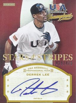 2013 Panini USA Baseball Champions - Stars and Stripes Signatures #LEE Derrek Lee Front