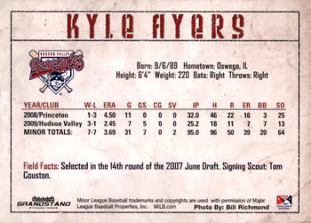 2010 Grandstand Hudson Valley Renegades #NNO Kyle Ayers Back