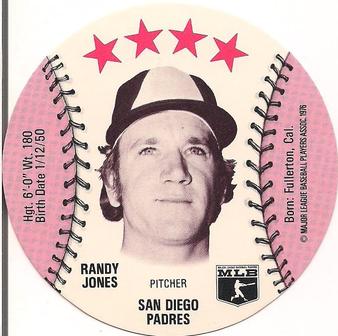 1976 Isaly's/Sweet William Discs #NNO Randy Jones Front