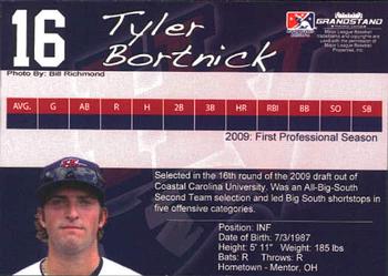 2009 Grandstand Hudson Valley Renegades #6 Tyler Bortnick Back