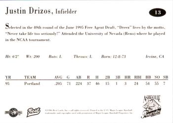 1996 Best Asheville Tourists #13 Justin Drizos Back