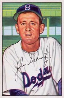 1987 Card Collectors 1952 Bowman Reprint #224 Johnny Schmitz Front