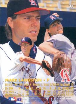 1996 Ultra #31 Mark Langston Back