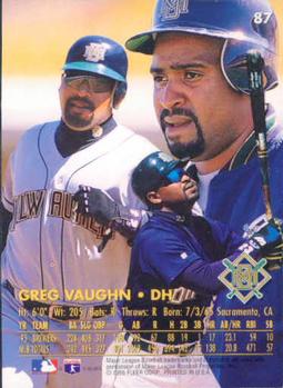 1996 Ultra #87 Greg Vaughn Back