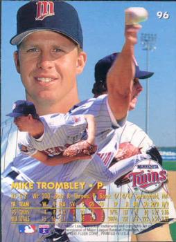 1996 Ultra #96 Mike Trombley Back