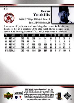 2007 Upper Deck World Series Champions Boston Red Sox #25 Kevin Youkilis Back