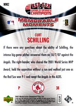 2007 Upper Deck World Series Champions Boston Red Sox #MM2 Curt Schilling Back