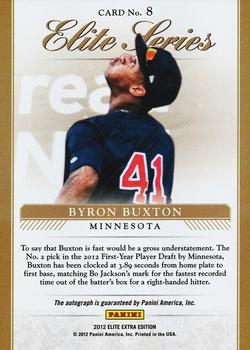 2012 Panini Elite Extra Edition - Elite Series Signatures #8 Byron Buxton Back