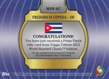 2013 Topps Tribute WBC - Prime Patches Blue #WPP-FC Frederich Cepeda Back