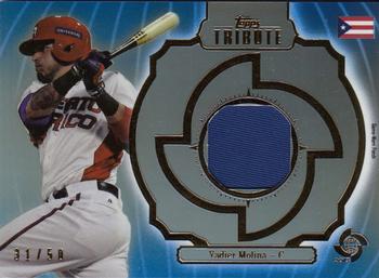 2013 Topps Tribute WBC - Prime Patches Blue #WPP-YM Yadier Molina Front