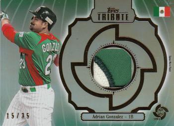 2013 Topps Tribute WBC - Prime Patches Green #WPP-AG Adrian Gonzalez Front