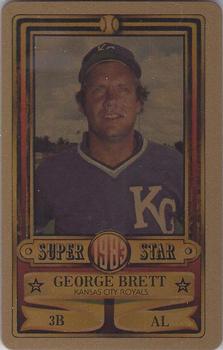 1983 Perma-Graphics Super Stars Credit Cards - Gold #19 George Brett Front