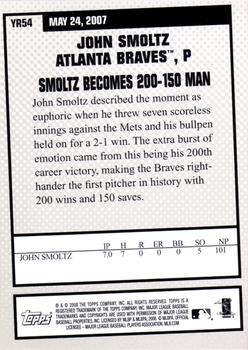 2008 Topps - Year in Review #YR54 John Smoltz Back
